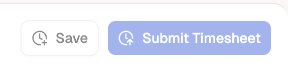 The Save and Submit Timesheet actions at the top of the timesheet.